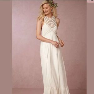 Jessalyn White long Maxi Gypsy style dress
